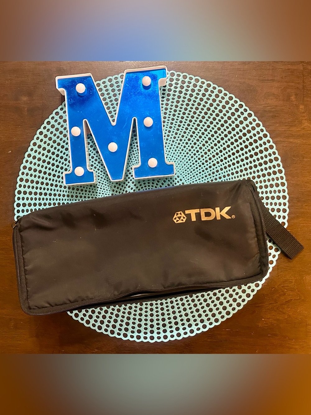 Vintage TDK Cassette Tape Zipper Carry Case, Holds 15 Cassette